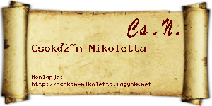 Csokán Nikoletta névjegykártya