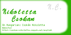 nikoletta csokan business card