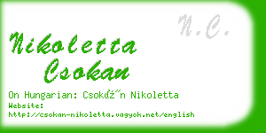 nikoletta csokan business card